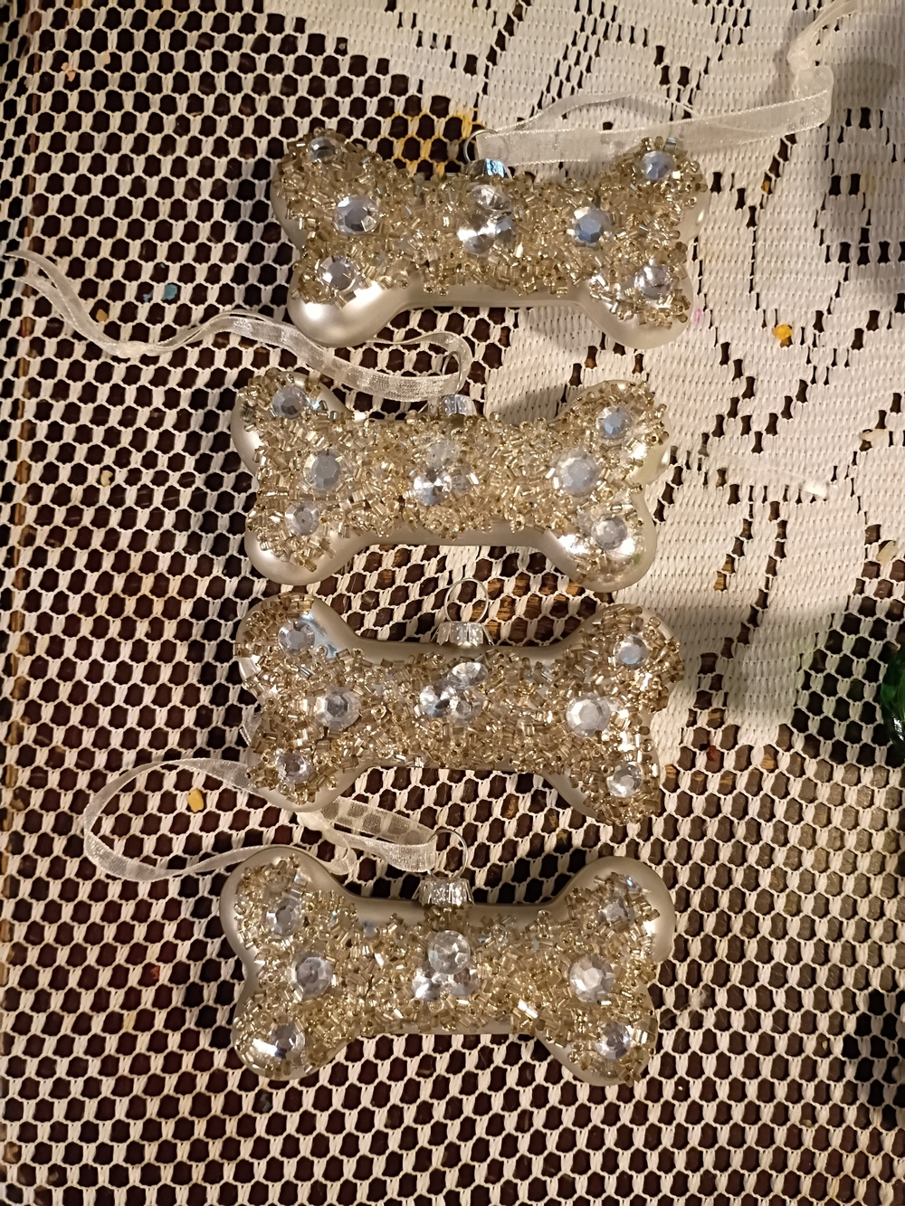 Jeweled Bone-Shaped Ornament